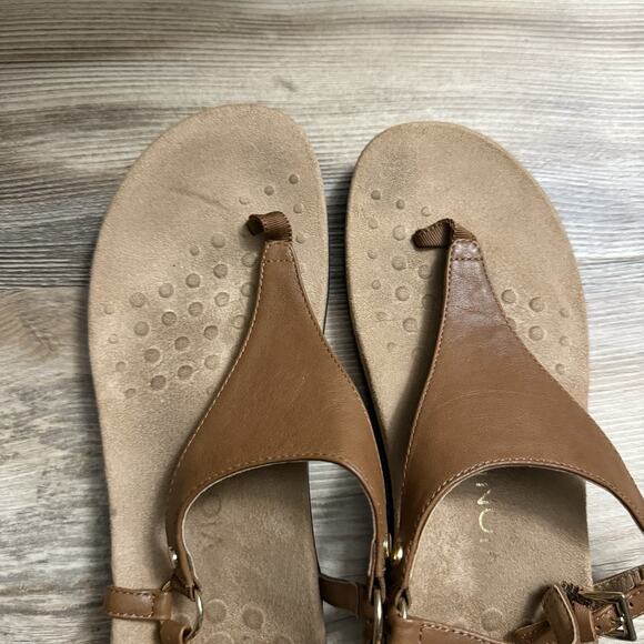 Vionic Kirra Backstrap Thong Sandals Women’s Size 9.5M Tan Leather Comfort Shoes - Picture 9 of 9